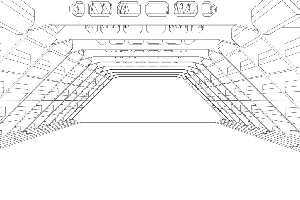 line art bridge architecture technical