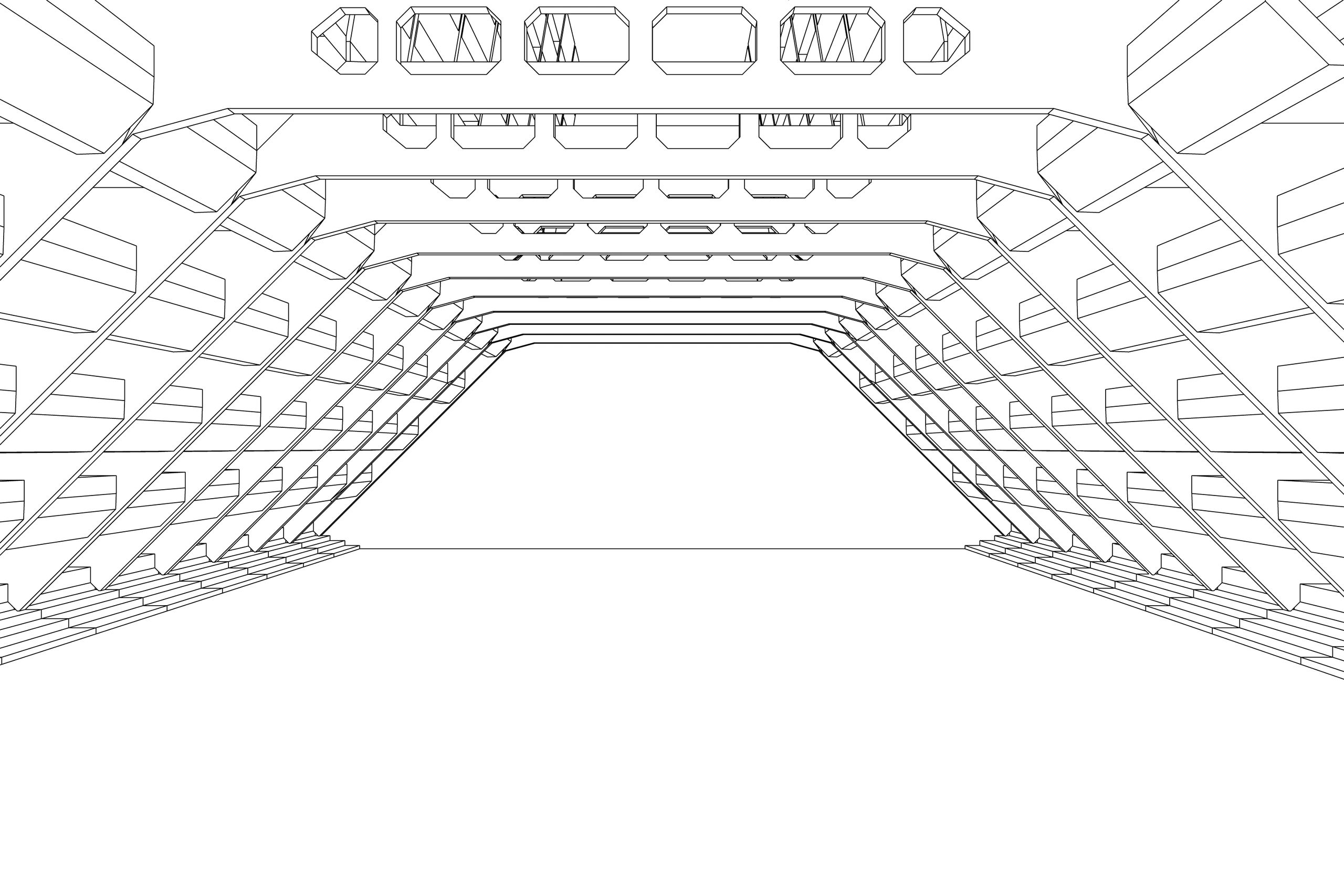 line art bridge architecture technical