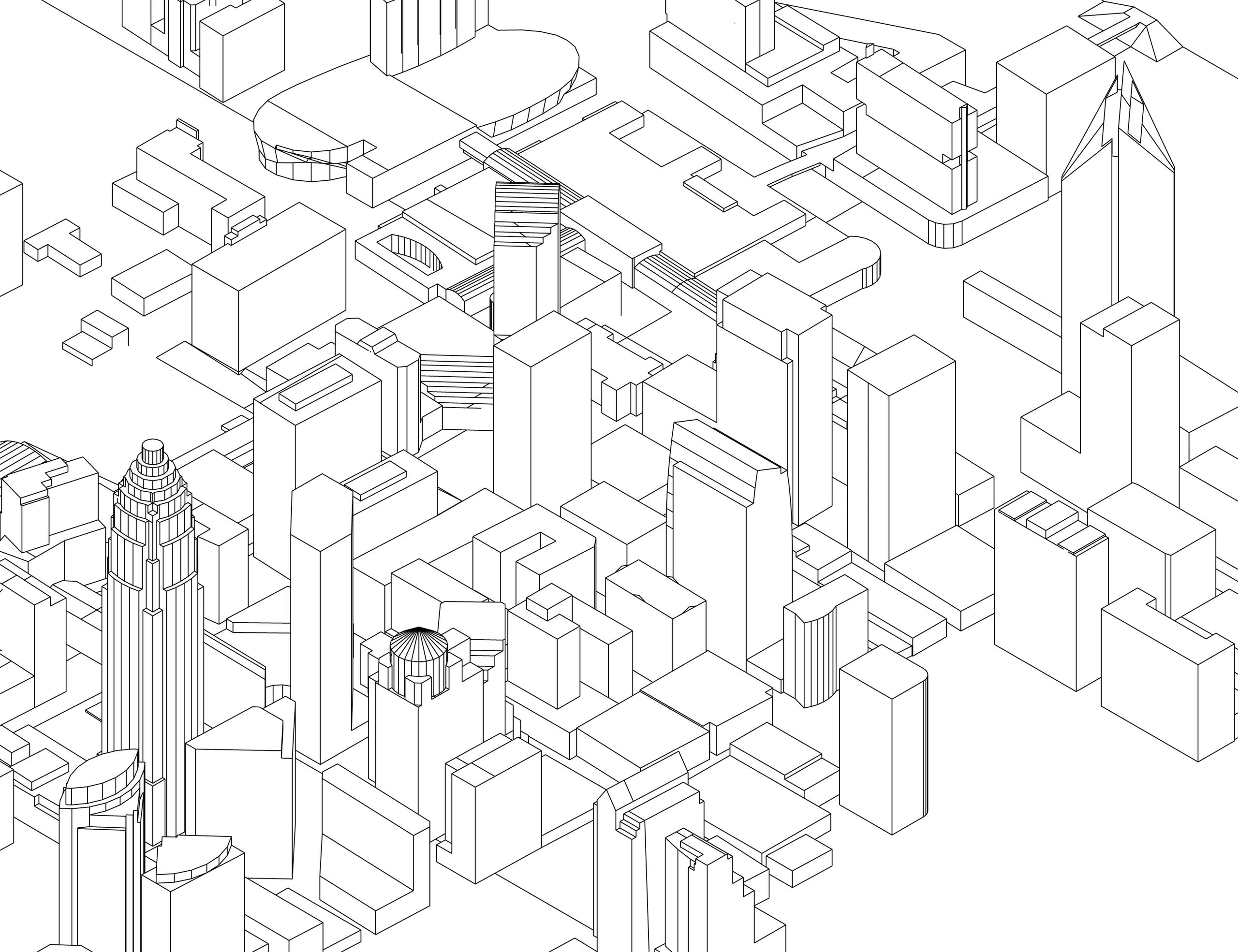 Line art technical business connection